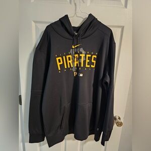 Nike Men's Black and Yellow Pirates Baseball Hoodie